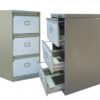 archivo metálico vertical de 3 gavetas
